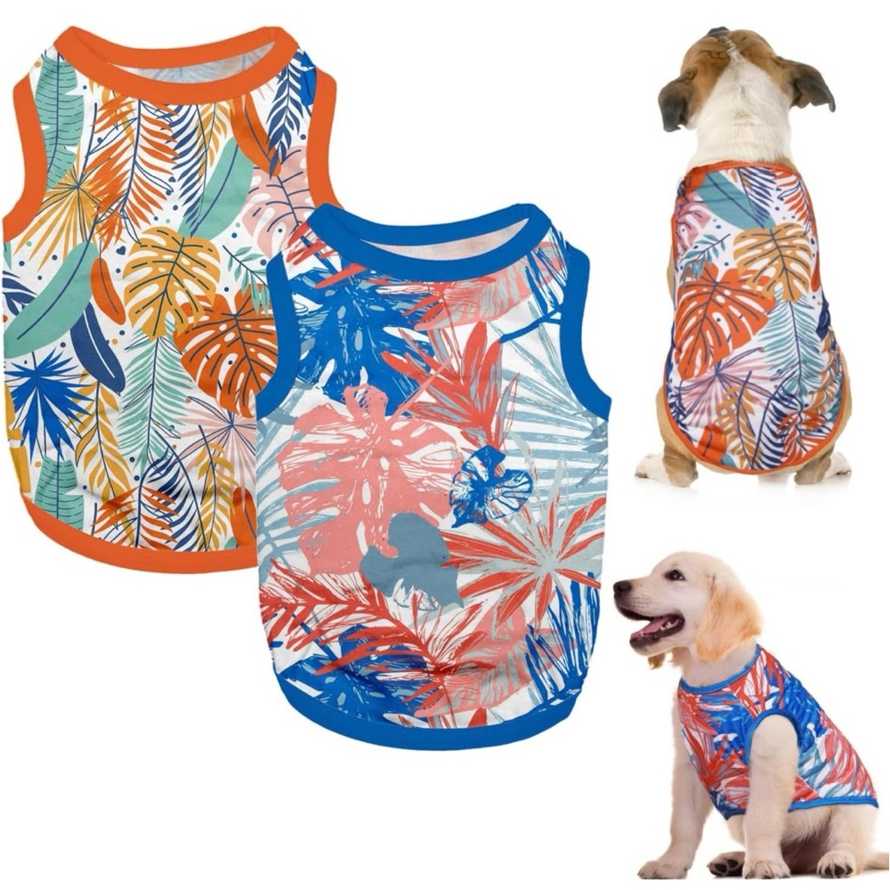 NWOT 2-pk Hawaiian Dog Shirts